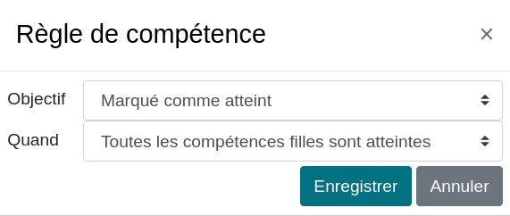Compétences atteintes